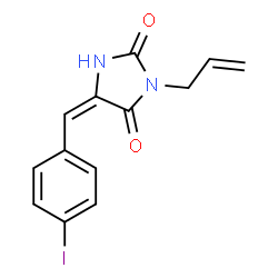ChemSpider 2D Image | (5E)-3-Allyl-5-(4-iodobenzylidene)-2,4-imidazolidinedione | C13H11IN2O2