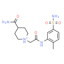 ChemSpider 2D Image | 4-Carbamoyl-1-{2-[(2-methyl-5-sulfamoylphenyl)amino]-2-oxoethyl}piperidinium | C15H23N4O4S