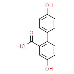 ChemSpider 2D Image | 4,4'-Dihydroxy-2-biphenylcarboxylic acid | C13H10O4