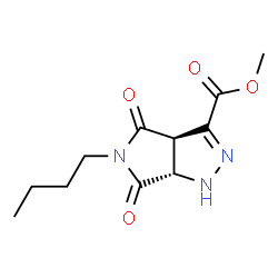 ChemSpider 2D Image | Methyl (3aR,6aS)-5-butyl-4,6-dioxo-1,3a,4,5,6,6a-hexahydropyrrolo[3,4-c]pyrazole-3-carboxylate | C11H15N3O4