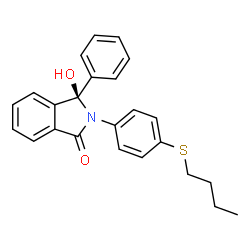 ChemSpider 2D Image | (3R)-2-[4-(Butylsulfanyl)phenyl]-3-hydroxy-3-phenyl-1-isoindolinone | C24H23NO2S