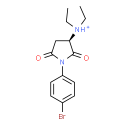 ChemSpider 2D Image | (3R)-1-(4-Bromophenyl)-N,N-diethyl-2,5-dioxo-3-pyrrolidinaminium | C14H18BrN2O2