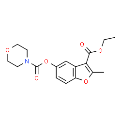 ChemSpider 2D Image | 3-(Ethoxycarbonyl)-2-methyl-1-benzofuran-5-yl 4-morpholinecarboxylate | C17H19NO6