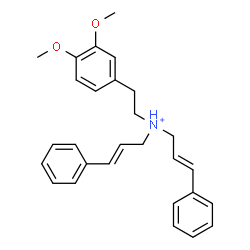 ChemSpider 2D Image | (2E)-N-[2-(3,4-Dimethoxyphenyl)ethyl]-3-phenyl-N-[(2E)-3-phenyl-2-propen-1-yl]-2-propen-1-aminium | C28H32NO2