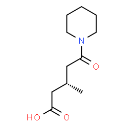 ChemSpider 2D Image | (3S)-3-Methyl-5-oxo-5-(1-piperidinyl)pentanoic acid | C11H19NO3