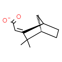 ChemSpider 2D Image | (2E)-[(1R,4S)-3,3-Dimethylbicyclo[2.2.1]hept-2-ylidene]acetate | C11H15O2