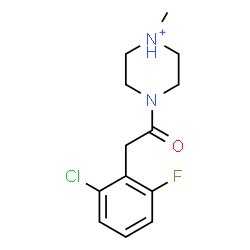 ChemSpider 2D Image | 4-[(2-Chloro-6-fluorophenyl)acetyl]-1-methylpiperazin-1-ium | C13H17ClFN2O