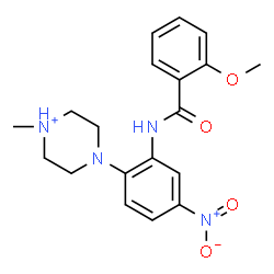 ChemSpider 2D Image | 4-{2-[(2-Methoxybenzoyl)amino]-4-nitrophenyl}-1-methylpiperazin-1-ium | C19H23N4O4
