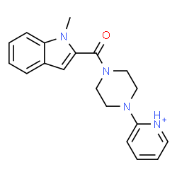 ChemSpider 2D Image | 2-{4-[(1-Methyl-1H-indol-2-yl)carbonyl]-1-piperazinyl}pyridinium | C19H21N4O