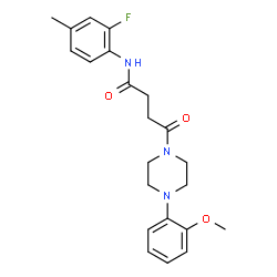 ChemSpider 2D Image | N-(2-Fluoro-4-methylphenyl)-4-[4-(2-methoxyphenyl)-1-piperazinyl]-4-oxobutanamide | C22H26FN3O3