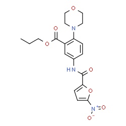 ChemSpider 2D Image | Propyl 2-(4-morpholinyl)-5-[(5-nitro-2-furoyl)amino]benzoate | C19H21N3O7