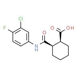 ChemSpider 2D Image | (1S,2R)-2-[(3-Chloro-4-fluorophenyl)carbamoyl]cyclohexanecarboxylic acid | C14H15ClFNO3