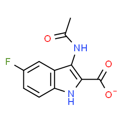 ChemSpider 2D Image | 3-Acetamido-5-fluoro-1H-indole-2-carboxylate | C11H8FN2O3