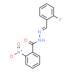 ChemSpider 2D Image | N'-[(E)-(2-Fluorophenyl)methylene]-2-nitrobenzohydrazide | C14H10FN3O3
