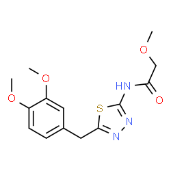 ChemSpider 2D Image | N-[5-(3,4-Dimethoxybenzyl)-1,3,4-thiadiazol-2-yl]-2-methoxyacetamide | C14H17N3O4S