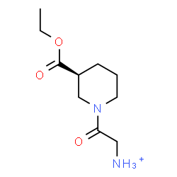 ChemSpider 2D Image | 2-[(3S)-3-(Ethoxycarbonyl)-1-piperidinyl]-2-oxoethanaminium | C10H19N2O3
