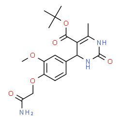 ChemSpider 2D Image | 2-Methyl-2-propanyl 4-[4-(2-amino-2-oxoethoxy)-3-methoxyphenyl]-6-methyl-2-oxo-1,2,3,4-tetrahydro-5-pyrimidinecarboxylate | C19H25N3O6