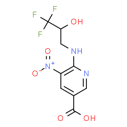 ChemSpider 2D Image | 5-Nitro-6-[(3,3,3-trifluoro-2-hydroxypropyl)amino]nicotinic acid | C9H8F3N3O5
