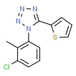 ChemSpider 2D Image | 1-(3-Chloro-2-methylphenyl)-5-(2-thienyl)-1H-tetrazole | C12H9ClN4S