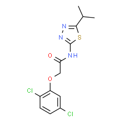 ChemSpider 2D Image | 2-(2,5-Dichlorophenoxy)-N-(5-isopropyl-1,3,4-thiadiazol-2-yl)acetamide | C13H13Cl2N3O2S