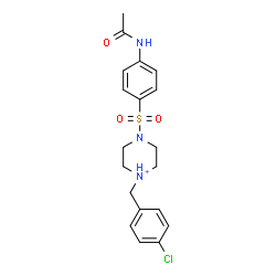 ChemSpider 2D Image | 4-[(4-Acetamidophenyl)sulfonyl]-1-(4-chlorobenzyl)piperazin-1-ium | C19H23ClN3O3S