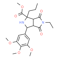 ChemSpider 2D Image | Methyl 5-ethyl-4,6-dioxo-1-propyl-3-(3,4,5-trimethoxyphenyl)octahydropyrrolo[3,4-c]pyrrole-1-carboxylate | C22H30N2O7