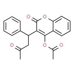 ChemSpider 2D Image | 2-Oxo-3-(3-oxo-1-phenylbutyl)-2H-chromen-4-yl acetate | C21H18O5
