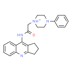 ChemSpider 2D Image | 1-[2-(2,3-Dihydro-1H-cyclopenta[b]quinolin-9-ylamino)-2-oxoethyl]-4-phenylpiperazin-1-ium | C24H27N4O