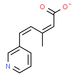 ChemSpider 2D Image | (2Z,4Z)-3-Methyl-5-(3-pyridinyl)-2,4-pentadienoate | C11H10NO2