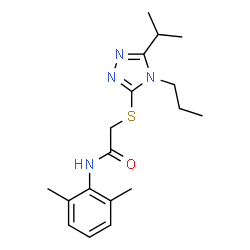ChemSpider 2D Image | N-(2,6-Dimethylphenyl)-2-[(5-isopropyl-4-propyl-4H-1,2,4-triazol-3-yl)sulfanyl]acetamide | C18H26N4OS