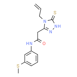 ChemSpider 2D Image | 2-(4-allyl-5-sulfanyl-4H-1,2,4-triazol-3-yl)-N-[3-(methylsulfanyl)phenyl]acetamide | C14H16N4OS2