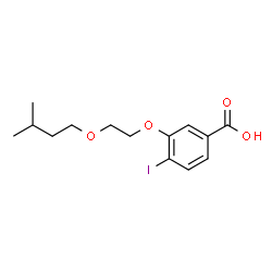 ChemSpider 2D Image | 4-Iodo-3-[2-(3-methylbutoxy)ethoxy]benzoic acid | C14H19IO4
