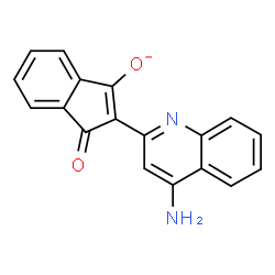 ChemSpider 2D Image | 2-(4-Amino-2-quinolinyl)-1-oxo-1H-inden-3-olate | C18H11N2O2