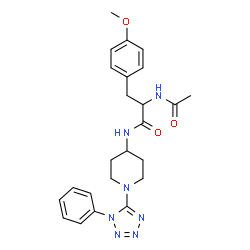 ChemSpider 2D Image | Nalpha-Acetyl-O-methyl-N-[1-(1-phenyl-1H-tetrazol-5-yl)-4-piperidinyl]tyrosinamide | C24H29N7O3
