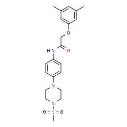 ChemSpider 2D Image | 2-(3,5-Dimethylphenoxy)-N-{4-[4-(methylsulfonyl)-1-piperazinyl]phenyl}acetamide | C21H27N3O4S