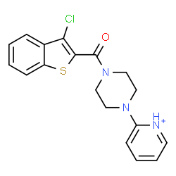 ChemSpider 2D Image | 2-{4-[(3-Chloro-1-benzothiophen-2-yl)carbonyl]-1-piperazinyl}pyridinium | C18H17ClN3OS