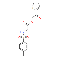 ChemSpider 2D Image | 2-Oxo-2-(2-thienyl)ethyl N-[(4-methylphenyl)sulfonyl]glycinate | C15H15NO5S2