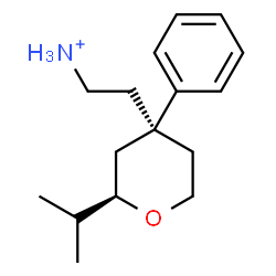 ChemSpider 2D Image | 2-[(2R,4S)-2-Isopropyl-4-phenyltetrahydro-2H-pyran-4-yl]ethanaminium | C16H26NO