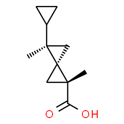 ChemSpider 2D Image | (1R,3S,4R)-4-Cyclopropyl-1,4-dimethylspiro[2.2]pentane-1-carboxylic acid | C11H16O2