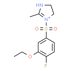 ChemSpider 2D Image | 3-[(3-Ethoxy-4-fluorophenyl)sulfonyl]-2-methyl-4,5-dihydro-1H-imidazol-3-ium | C12H16FN2O3S