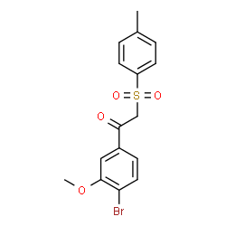 ChemSpider 2D Image | 1-(4-Bromo-3-methoxyphenyl)-2-[(4-methylphenyl)sulfonyl]ethanone | C16H15BrO4S