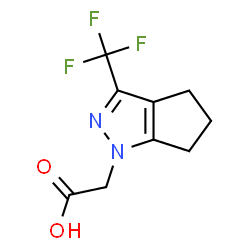 ChemSpider 2D Image | [3-(trifluoromethyl)-4H,5H,6H-cyclopenta[c]pyrazol-1-yl]acetic acid | C9H9F3N2O2