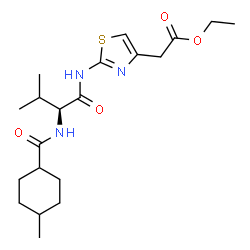 ChemSpider 2D Image | Ethyl [2-({N-[(4-methylcyclohexyl)carbonyl]-L-valyl}amino)-1,3-thiazol-4-yl]acetate | C20H31N3O4S