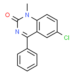 ChemSpider 2D Image | 1-Methyl-4-Phenyl-6-Chloro-2-Quinazolinone | C15H11ClN2O