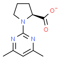 ChemSpider 2D Image | (2S)-1-(4,6-Dimethyl-2-pyrimidinyl)-2-pyrrolidinecarboxylate | C11H14N3O2