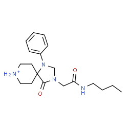 ChemSpider 2D Image | 3-[2-(Butylamino)-2-oxoethyl]-4-oxo-1-phenyl-1,3-diaza-8-azoniaspiro[4.5]decane | C19H29N4O2