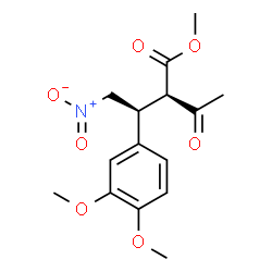 ChemSpider 2D Image | Methyl (2R,3S)-2-acetyl-3-(3,4-dimethoxyphenyl)-4-nitrobutanoate | C15H19NO7