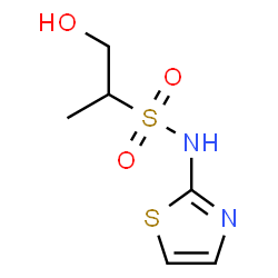 ChemSpider 2D Image | 1-Hydroxy-N-(1,3-thiazol-2-yl)-2-propanesulfonamide | C6H10N2O3S2