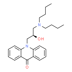 ChemSpider 2D Image | 10-[(2R)-3-(Dibutylamino)-2-hydroxypropyl]-9(10H)-acridinone | C24H32N2O2