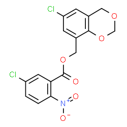 ChemSpider 2D Image | (6-Chloro-4H-1,3-benzodioxin-8-yl)methyl 5-chloro-2-nitrobenzoate | C16H11Cl2NO6